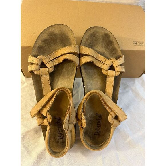 Bjorndal sandals 7.5 Linville strappy shoes brown - Picture 2 of 6